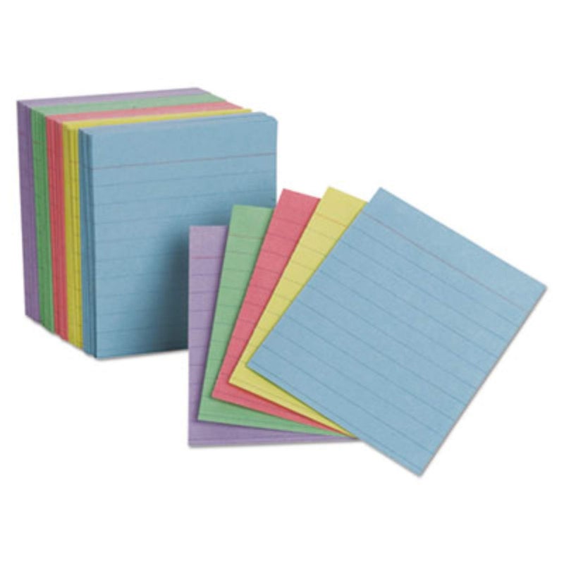Esselte Oxford Mini Ruled Index Cards, Ruled, 3". x 2.5" , Assorted Colors, 200 ea - Image 2